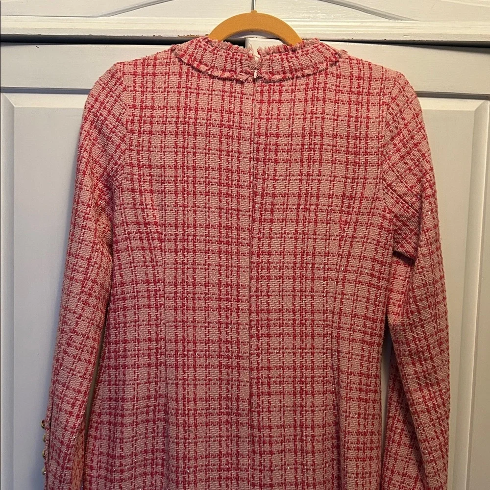 NWT Nanette Lepore Women's SZ 4 Almond Blossom Plaid Tweed LS Sheath Dress $168